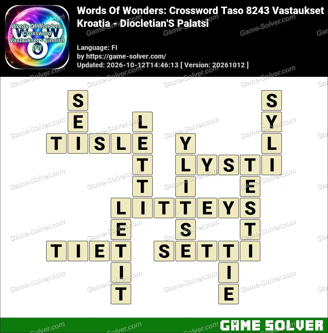 Words Of Wonders: Crossword Taso 8243 Vastaukset – Kroatia – Diocletian’S Palatsi
